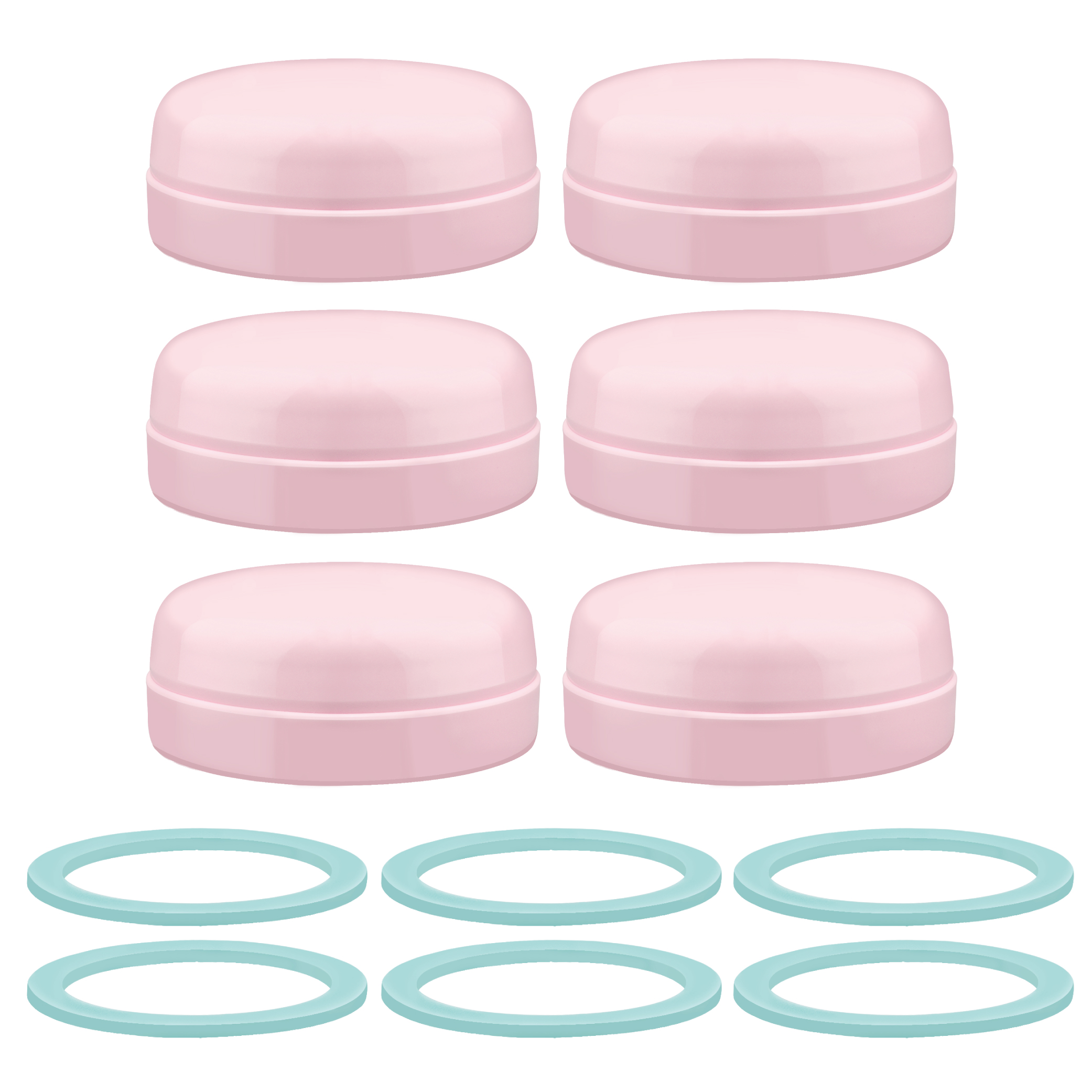 (image for) Maymom Solid Lids Aka Travel Caps w/Sealing Ring Compatible with Avent Bottle; Cap Replace Avent Natural Bottle Screw Ring n Sealing Disc; Fit Avent Anti-colic Polypropylene, Glass Bottle, Av